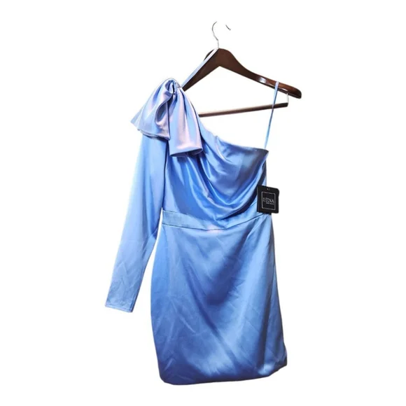 Mac Duggal Dress Size 4 Blue One Shoulder - Picture 13 of 14